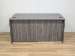 Bureau de travail gris avec caisson 2 tiroirs et clé