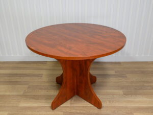 Table ronde de réunion bois rouge-brun 42 po