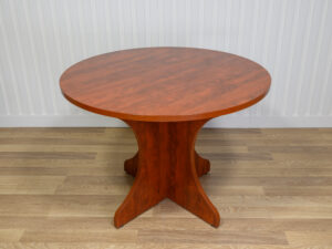 Table ronde de réunion bois rouge-brun 42 po