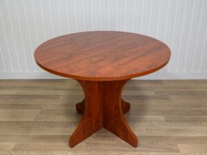 Table ronde de réunion bois rouge-brun 42 po